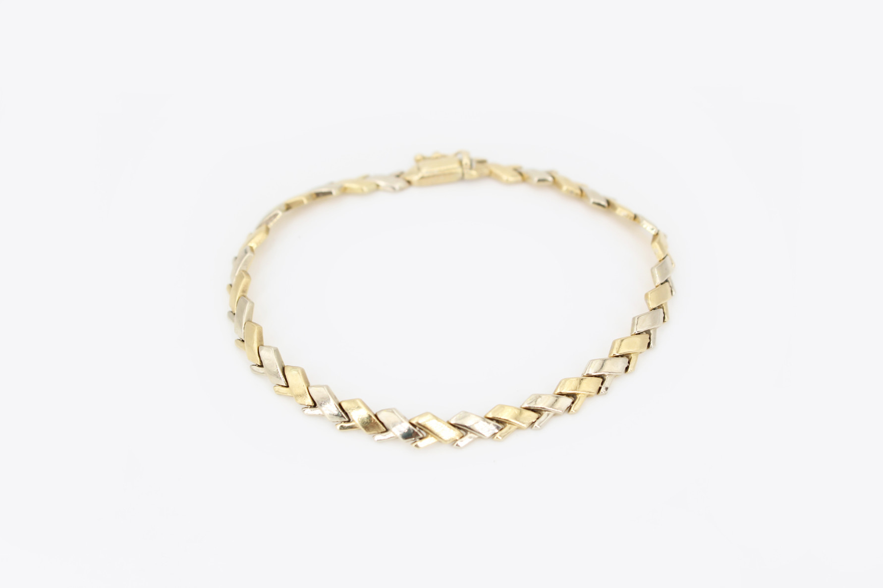 Pulsera de oro combinado de 18k. de segunda mano. Joyería de ocasión | ROYALHYSTERIA