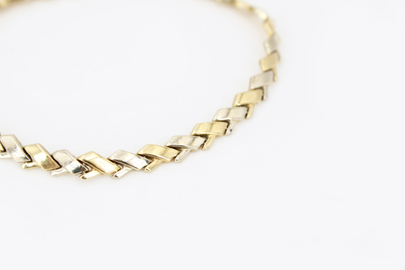 Pulsera de oro combinado de 18k. de segunda mano. Joyería de ocasión | ROYALHYSTERIA