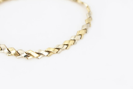Pulsera de oro combinado de 18k. de segunda mano. Joyería de ocasión | ROYALHYSTERIA