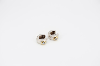 Aro de oro combinado de 18k. de segunda mano. Joyería de ocasión | ROYALHYSTERIA