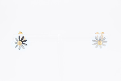 Pendiente de oro combinado de 18k. de segunda mano. Joyería de ocasión | ROYALHYSTERIA