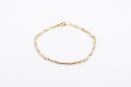Pulsera de oro combinado de 18k. de segunda mano. Joyería de ocasión | ROYALHYSTERIA