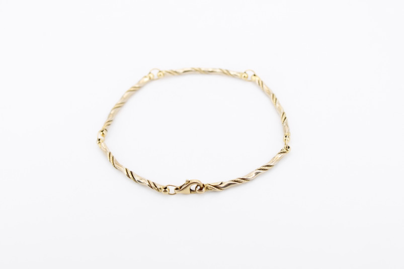 Pulsera de oro combinado de 18k. de segunda mano. Joyería de ocasión | ROYALHYSTERIA