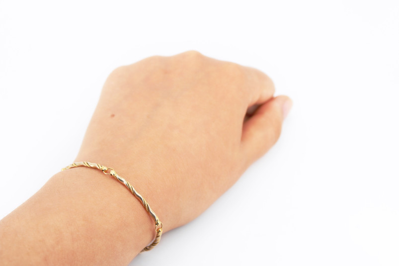 Pulsera de oro combinado de 18k. de segunda mano. Joyería de ocasión | ROYALHYSTERIA