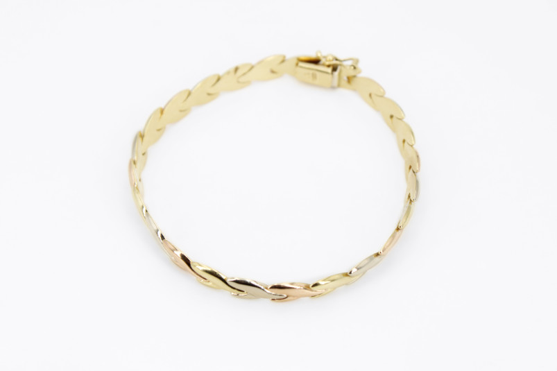 Pulsera de oro combinado de 18k. de segunda mano. Joyería de ocasión | ROYALHYSTERIA