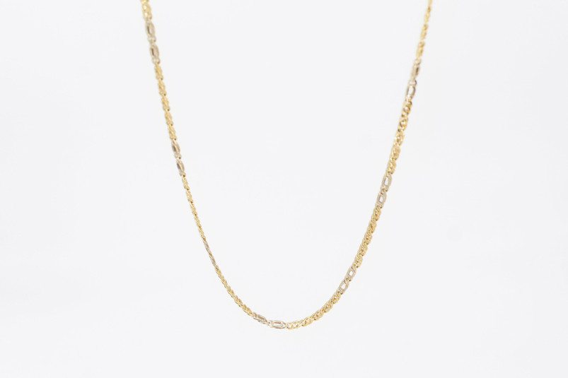 Cadena de oro combinado de 18k. de segunda mano. Joyería de ocasión | ROYALHYSTERIA