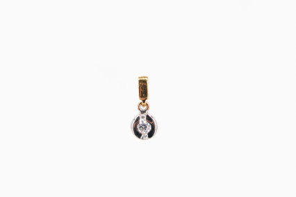 Colgante de oro combinado de 18k con diamantes. de segunda mano. Joyería de ocasión | ROYALHYSTERIA