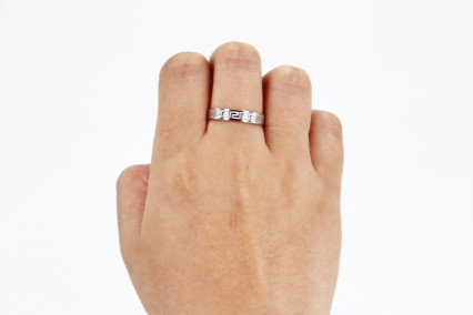 Alianza de oro blanco de 18k. de segunda mano. Joyería de ocasión | ROYALHYSTERIA