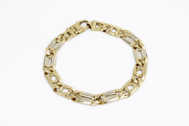 Pulsera de oro combinado de 18k. de segunda mano. Joyería de ocasión | ROYALHYSTERIA
