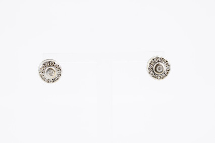 Pendiente de oro blanco de 18k con diamantes. de segunda mano. Joyería de ocasión | ROYALHYSTERIA