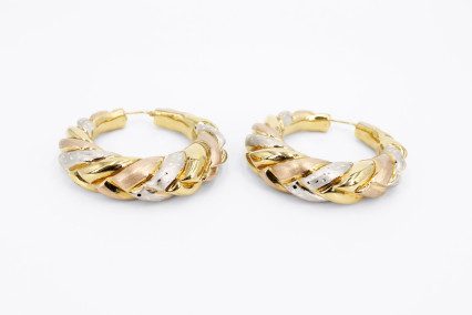 Aro de oro combinado de 18k. de segunda mano. Joyería de ocasión | ROYALHYSTERIA