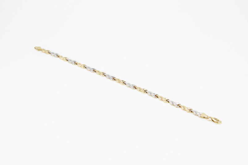 Pulsera de oro combinado de 18k. de segunda mano. Joyería de ocasión | ROYALHYSTERIA