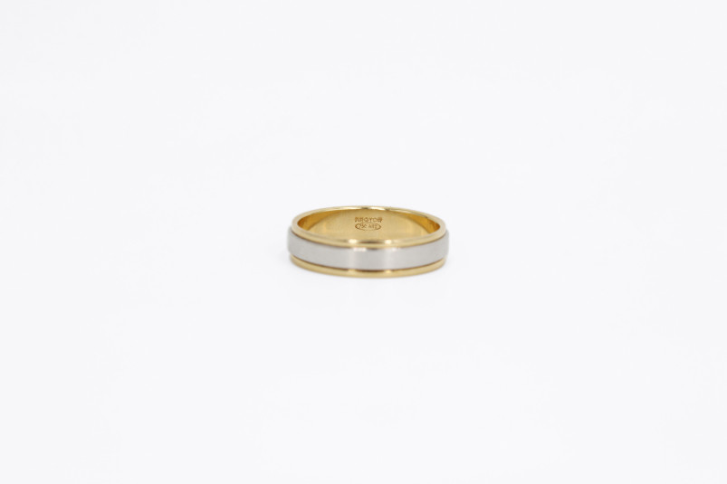 Alianza de oro combinado de 18k. de segunda mano. Joyería de ocasión | ROYALHYSTERIA