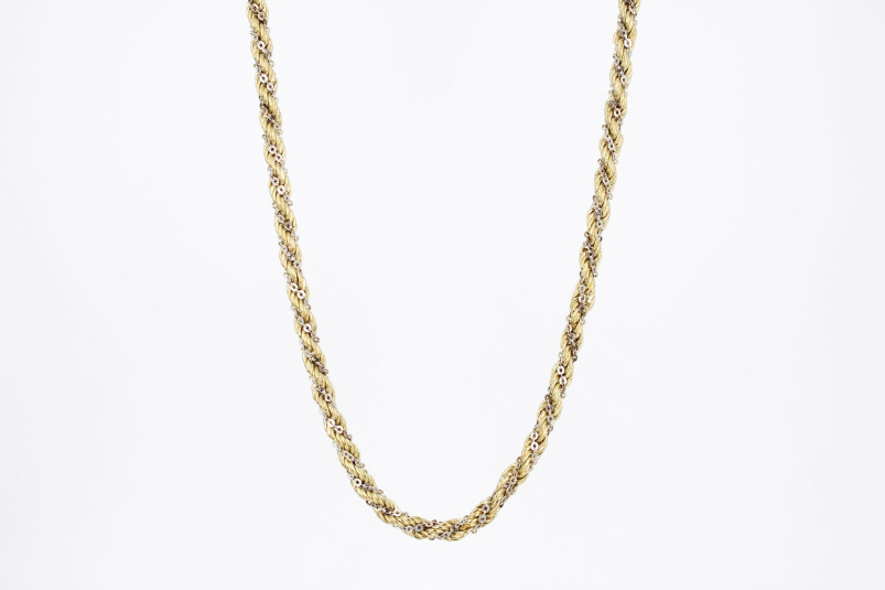 Cadena de oro combinado de 18k. de segunda mano. Joyería de ocasión | ROYALHYSTERIA