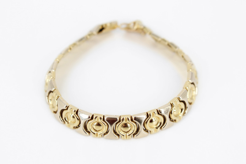 Pulsera de oro combinado de 18k. de segunda mano. Joyería de ocasión | ROYALHYSTERIA