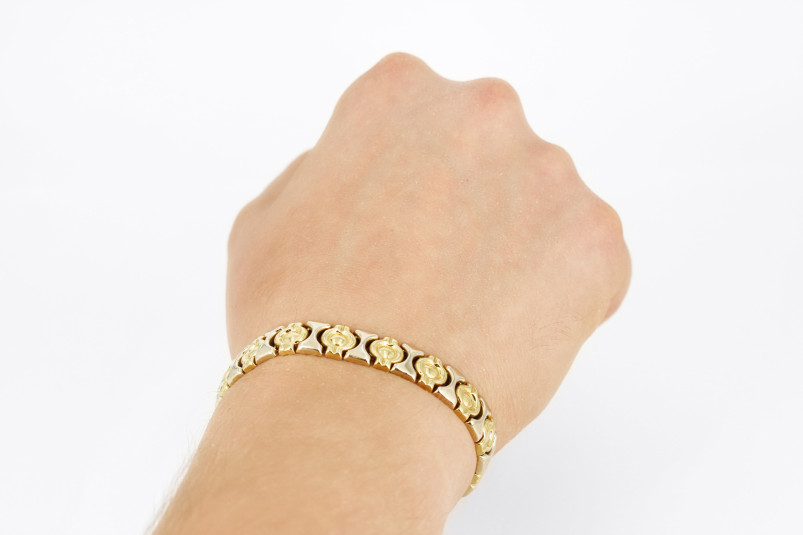 Pulsera de oro combinado de 18k. de segunda mano. Joyería de ocasión | ROYALHYSTERIA