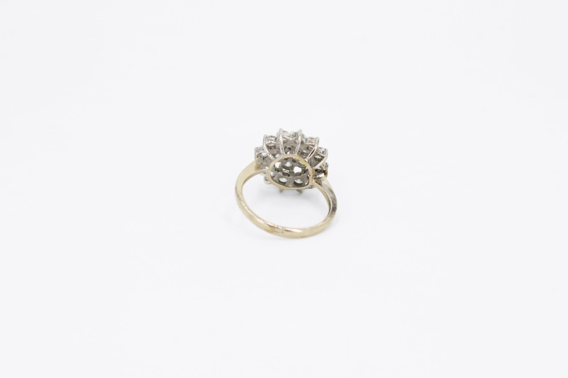 Anillo de oro combinado de 18k. de segunda mano. Joyería de ocasión | ROYALHYSTERIA