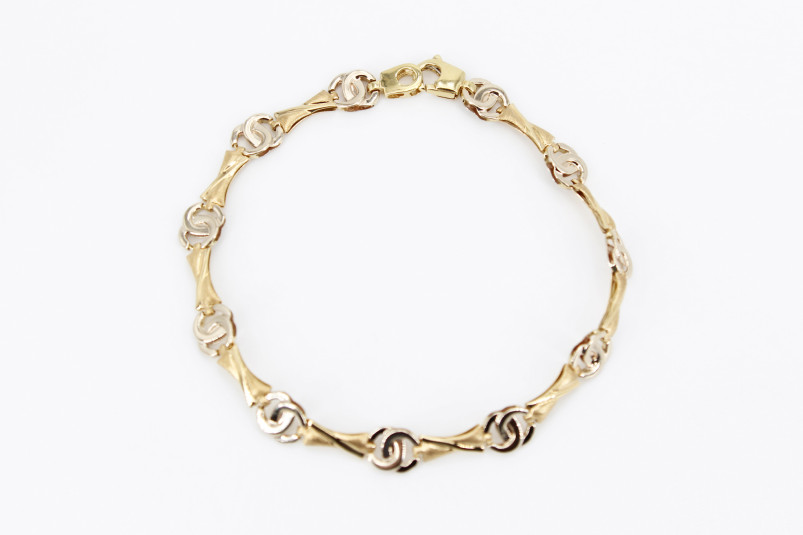Pulsera de oro combinado de 18k. de segunda mano. Joyería de ocasión | ROYALHYSTERIA