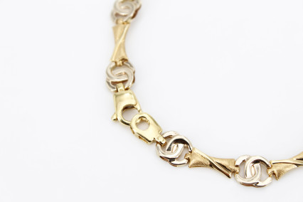 Pulsera de oro combinado de 18k. de segunda mano. Joyería de ocasión | ROYALHYSTERIA