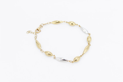 Pulsera de oro combinado de 18k. de segunda mano. Joyería de ocasión | ROYALHYSTERIA