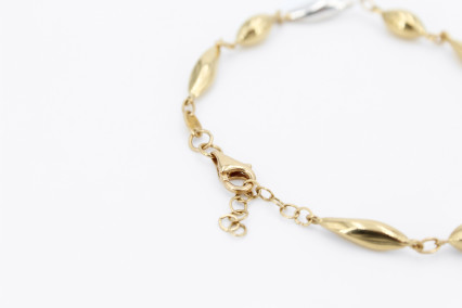 Pulsera de oro combinado de 18k. de segunda mano. Joyería de ocasión | ROYALHYSTERIA