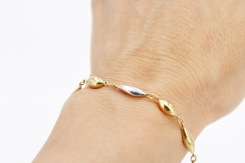 Pulsera de oro combinado de 18k. de segunda mano. Joyería de ocasión | ROYALHYSTERIA
