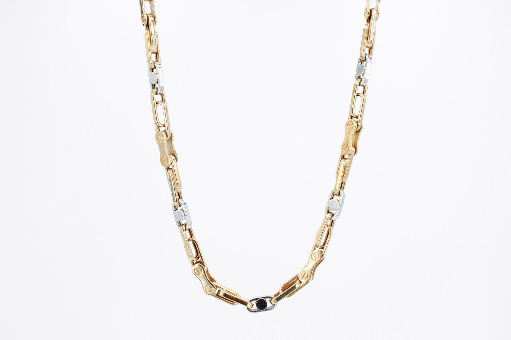 Cadena de oro combinado de 18k. de segunda mano. Joyería de ocasión | ROYALHYSTERIA