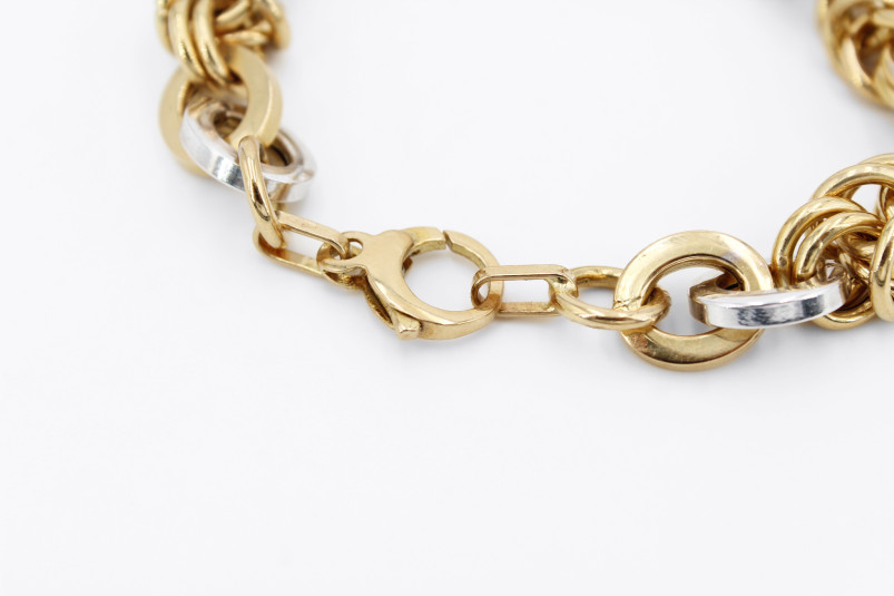 Pulsera de oro combinado de 18k. de segunda mano. Joyería de ocasión | ROYALHYSTERIA