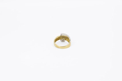Anillo de oro combinado de 18k con diamantes. de segunda mano. Joyería de ocasión | ROYALHYSTERIA