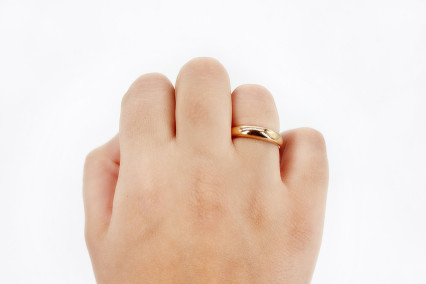 Anillo de oro rosa de 18k. de segunda mano. Joyería de ocasión | ROYALHYSTERIA