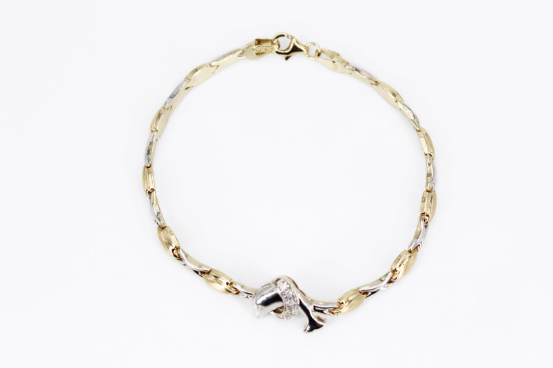 Pulsera de oro combinado de 18k. de segunda mano. Joyería de ocasión | ROYALHYSTERIA
