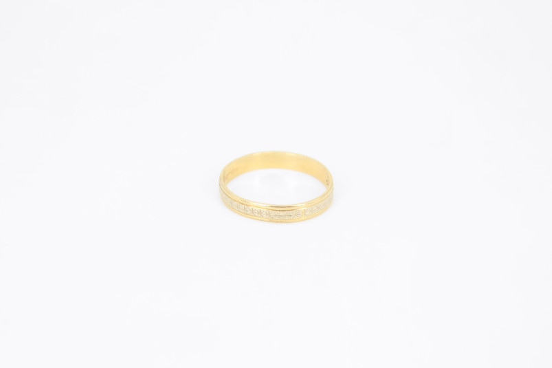 Alianza de oro combinado de 18k. de segunda mano. Joyería de ocasión | ROYALHYSTERIA