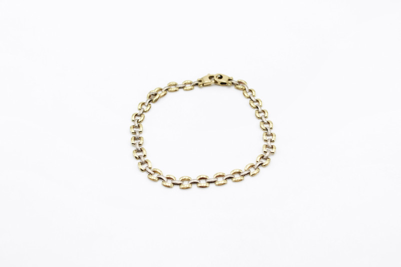 Pulsera de oro combinado de 18k. de segunda mano. Joyería de ocasión | ROYALHYSTERIA
