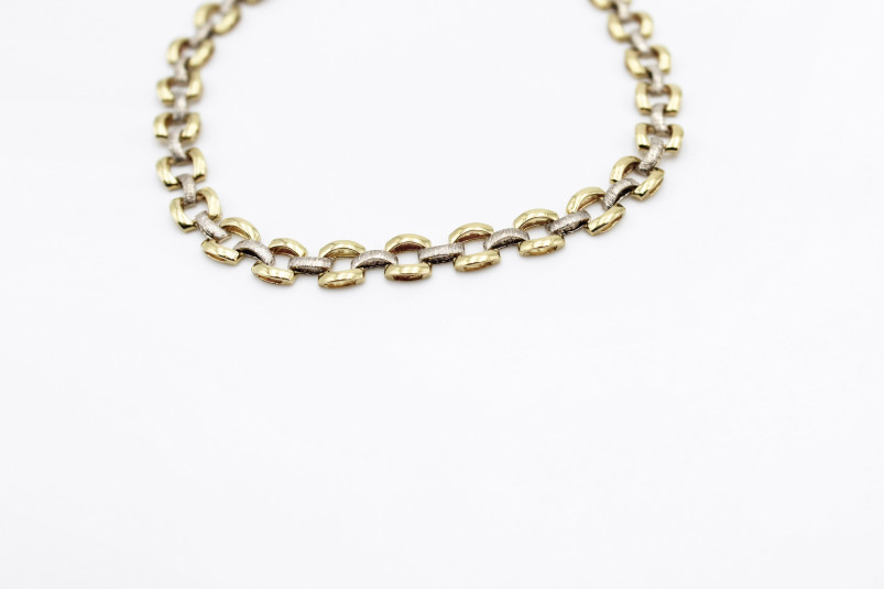 Pulsera de oro combinado de 18k. de segunda mano. Joyería de ocasión | ROYALHYSTERIA