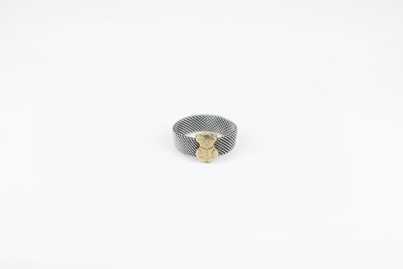 Anillo de oro combinado de 18k. de segunda mano. Joyería de ocasión | ROYALHYSTERIA