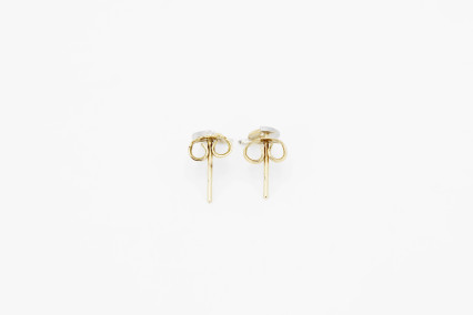 Pendiente de oro combinado de 18k. de segunda mano. Joyería de ocasión | ROYALHYSTERIA