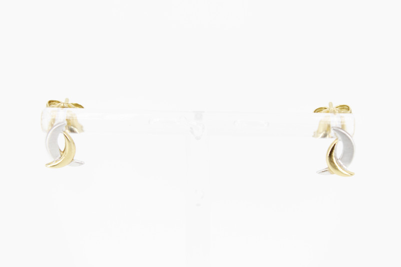 Pendiente de oro combinado de 18k. de segunda mano. Joyería de ocasión | ROYALHYSTERIA