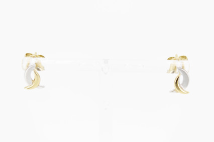 Pendiente de oro combinado de 18k. de segunda mano. Joyería de ocasión | ROYALHYSTERIA