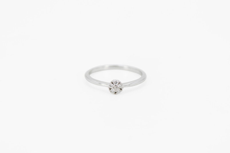 Solitario de oro blanco de 18k. de segunda mano. Joyería de ocasión | ROYALHYSTERIA