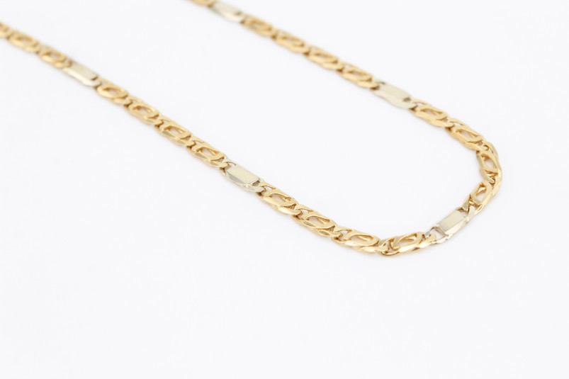 Cadena de oro combinado de 18k. de segunda mano. Joyería de ocasión | ROYALHYSTERIA