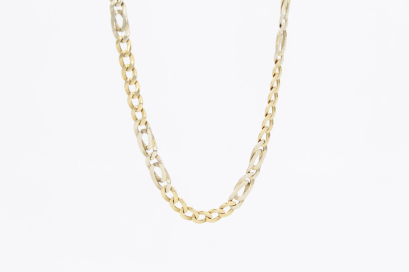 Cadena de oro combinado de 18k. de segunda mano. Joyería de ocasión | ROYALHYSTERIA