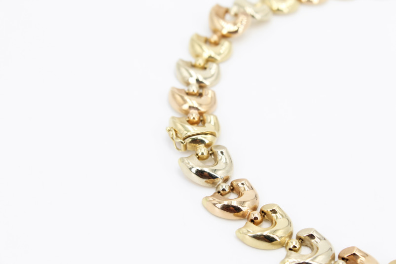 Gargantilla de oro combinado de 18k. de segunda mano. Joyería de ocasión | ROYALHYSTERIA