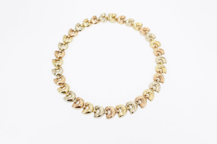 Gargantilla de oro combinado de 18k. de segunda mano. Joyería de ocasión | ROYALHYSTERIA