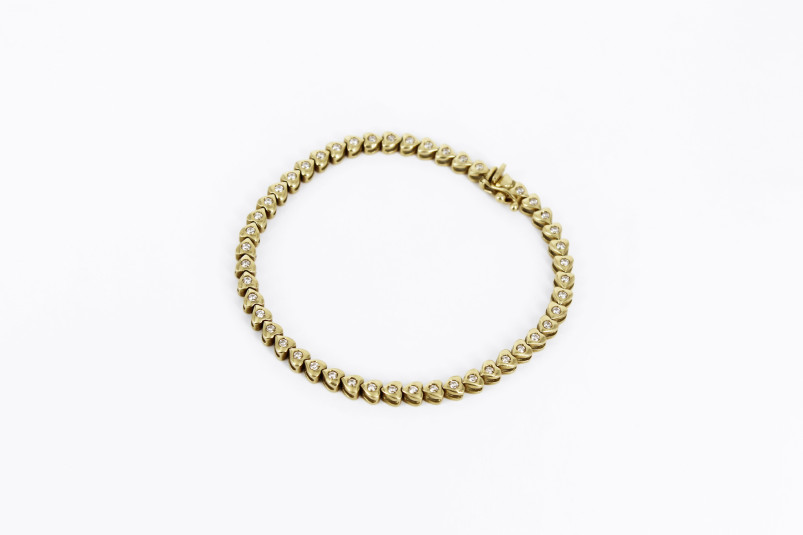 Pulsera de oro de 18k con diamantes. de segunda mano. Joyería de ocasión | ROYALHYSTERIA