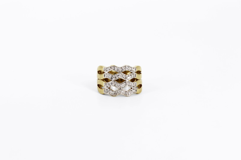 Anillo de oro de 18k con diamantes. de segunda mano. Joyería de ocasión | ROYALHYSTERIA