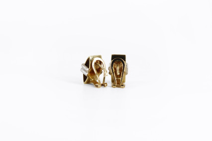 Pendiente de oro combinado de 18k. de segunda mano. Joyería de ocasión | ROYALHYSTERIA