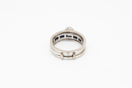 Anillo de oro blanco de 18k con diamantes. de segunda mano. Joyería de ocasión | ROYALHYSTERIA