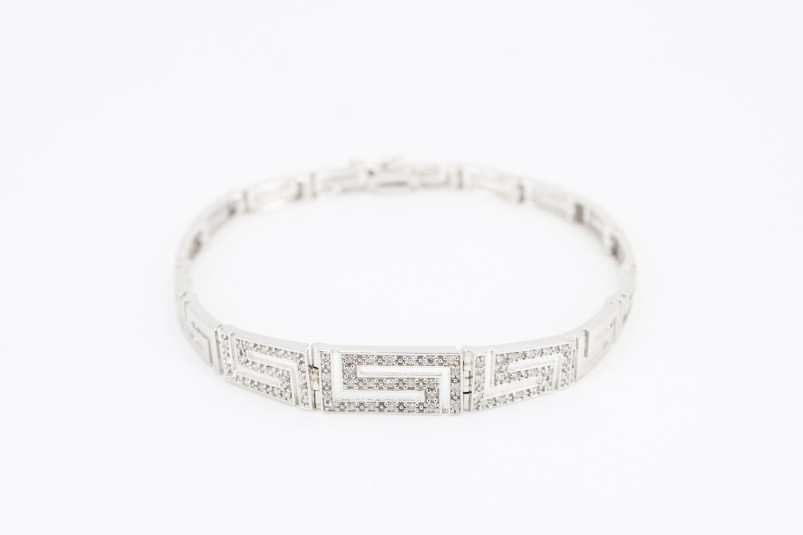 Pulsera de oro blanco de 18k con diamantes. de segunda mano. Joyería de ocasión | ROYALHYSTERIA