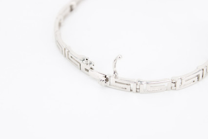 Pulsera de oro blanco de 18k con diamantes. de segunda mano. Joyería de ocasión | ROYALHYSTERIA