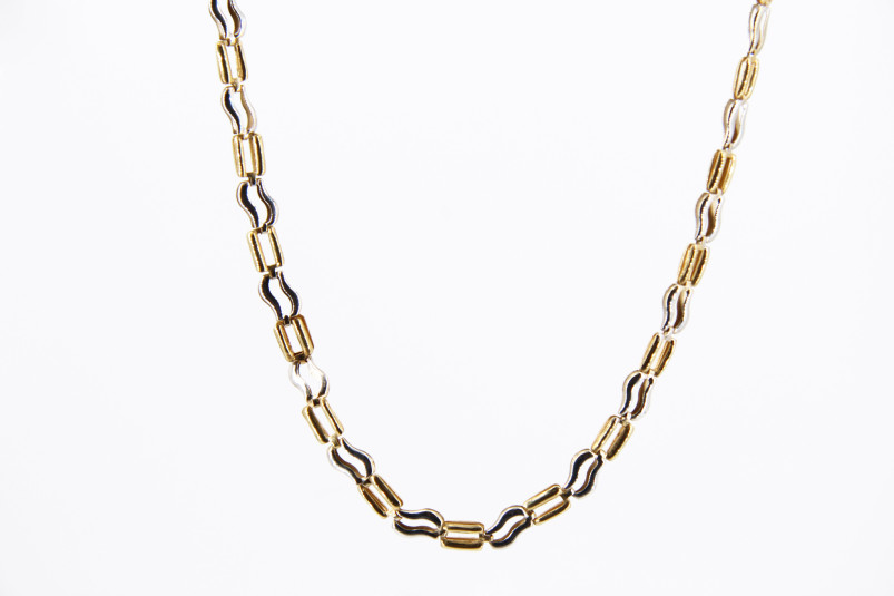 Gargantilla de oro combinado de 18k. de segunda mano. Joyería de ocasión | ROYALHYSTERIA